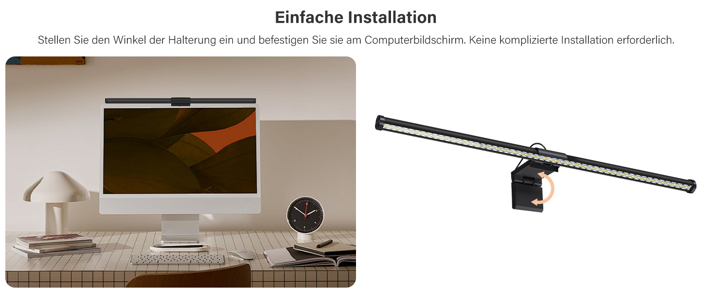 LED лампа для монітора 55 см з інтелектуальним керуванням USB, захист очей, торкання, регулювання температури кольору, для ПК, офісу