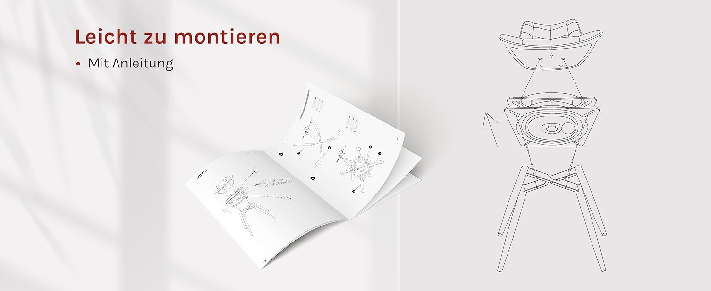 Крісла для їдальні WOLTU, набір 2 шт., обертаються, для кухні, вітальні, з м'яким сидінням з велюру, металеві ніжки, темно-сірий