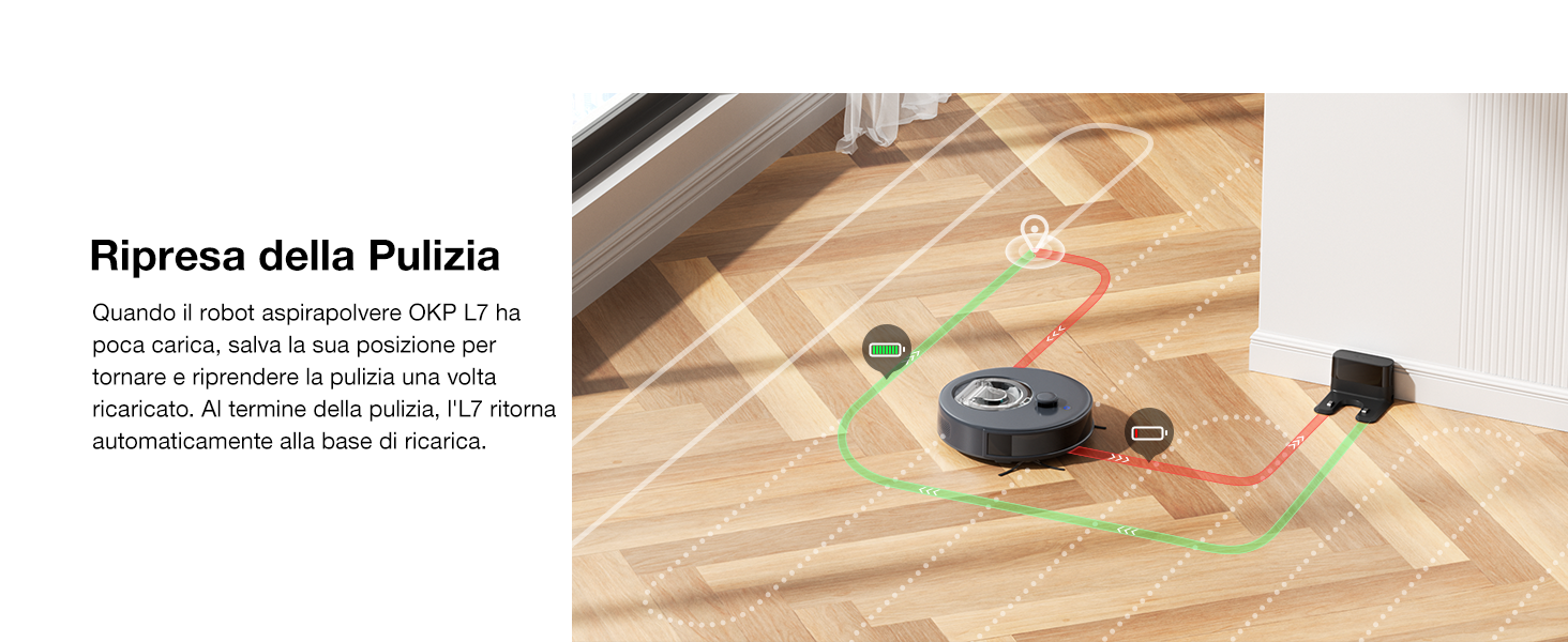 Робот-пилосос OKP L7G 3-в-1 з функцією миття, 6000Pa, LiDAR, 150 хв, WiFi, Alexa, для тварин, килимів, твердих підлог, сірий