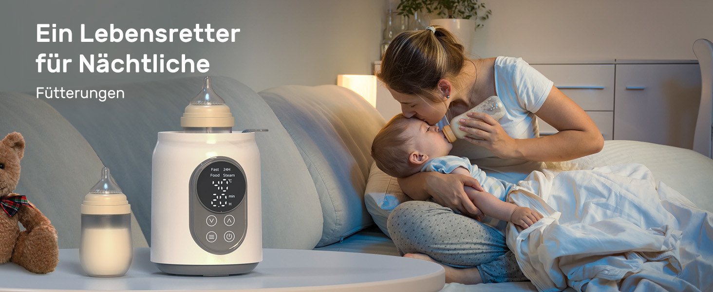 Електричний підігрівач для пляшечок Nuliie 6-в-1: для грудного молока та сумішей, з регулюванням температури та автовимкненням, 220V