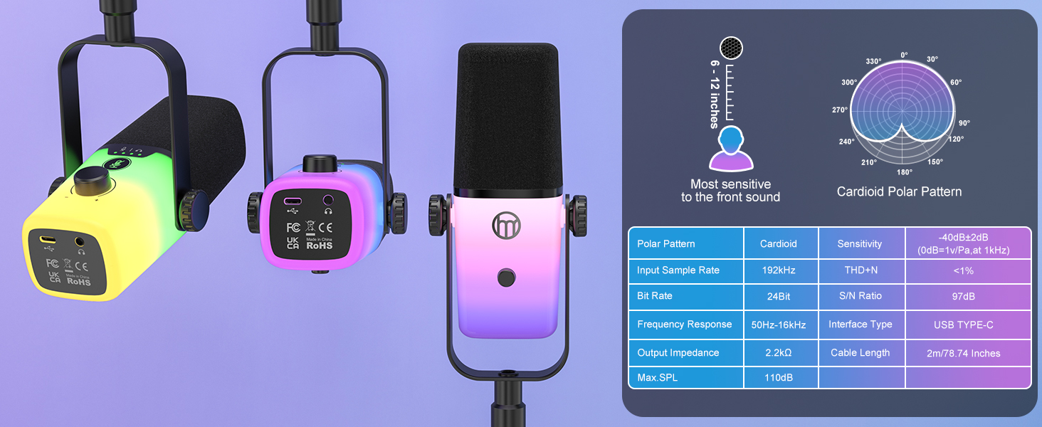 USB-мікрофон Zealsound для ПК та стримінгу – мікрофон-конденсатор з шумозаглушенням, студійний мікрофон для запису, подкастів, ASMR, сумісний з Mac, PS5/4, Android