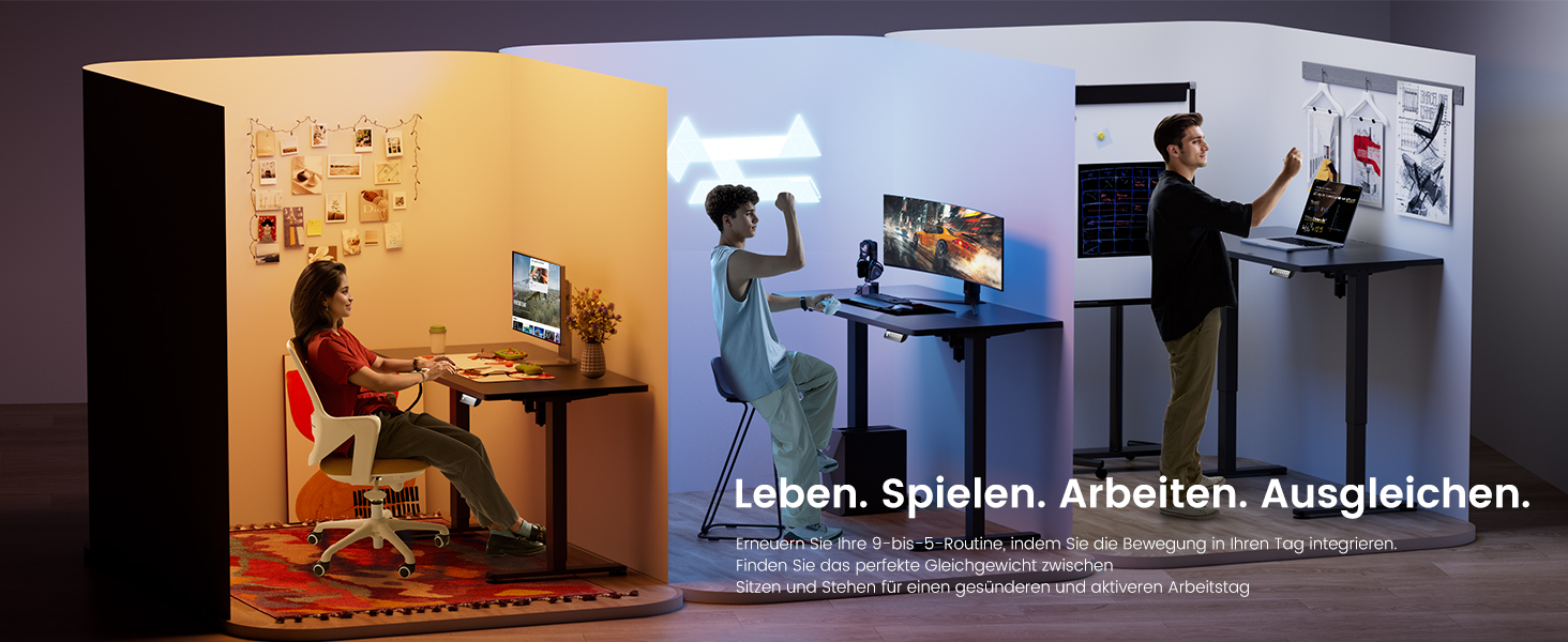 Електричний регульований стіл ErGear 160x80 см, з пам'яттю та з'єднувальною пластиною - для дому та офісу