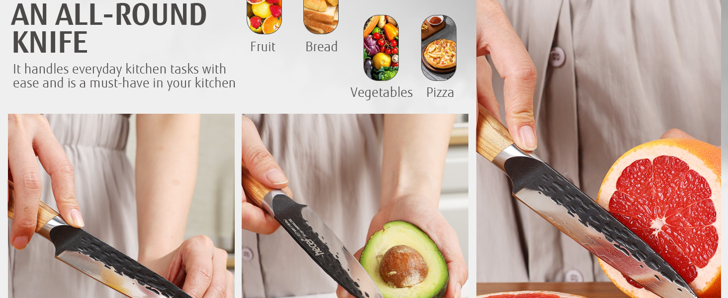 Ніж кухарський Damast 33 см Hecef, професійний ніж шеф-кухаря, японський ніж з 67 шарів дамаської сталі, гострий ніж для м'яса з ручкою з оливкового дерева