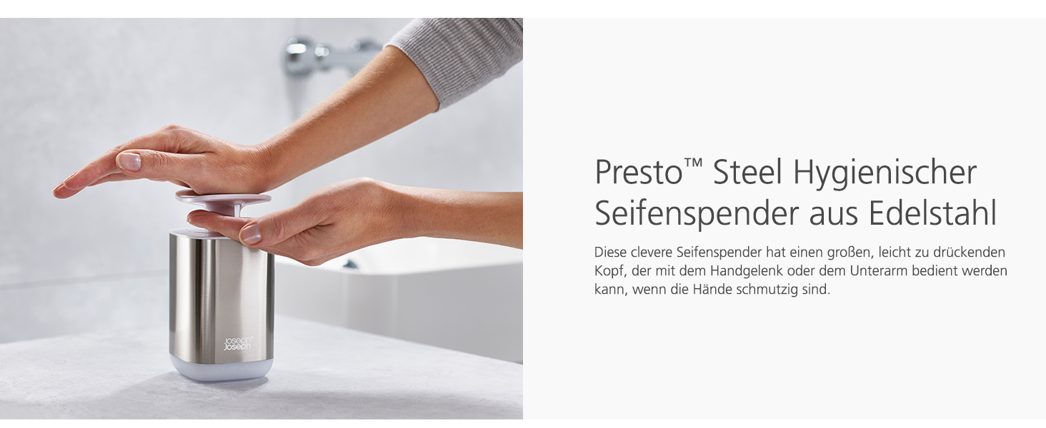 Набір для ванної кімнати Joseph Joseph Bathroom Beauties: миска, дозатор мила та органайзер для зубних щіток, нержавіюча сталь