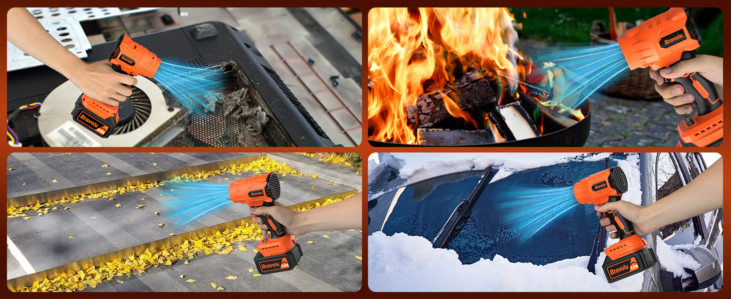 Акумуляторний повітродувач Bravolu 21V, 210 км/год, 4.0 Ah, 6 швидкостей (5200mAh)