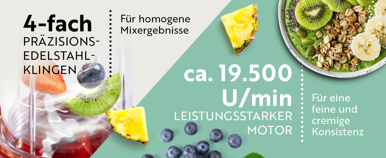 Набір смузі-машин і міксерів GOURMETmaxx - 400 Вт, з чашкою на винос, можна мити в посудомийній машині, без бісфенолу А