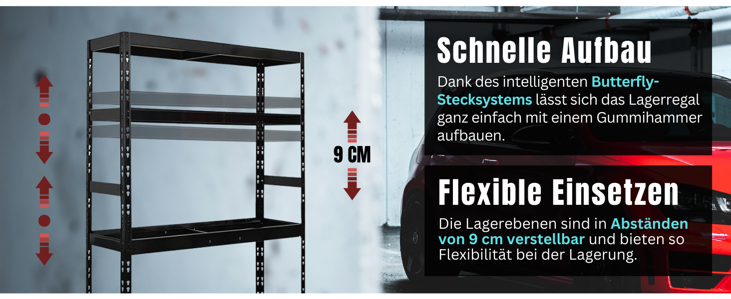 Стелаж для шин PROREGAL Tiger XL: 200x180x45 см, 300 кг навантаження, до 205/55 R16, для майстерні, складу, підвалу (12 шин + 2 полиці, блакитний)