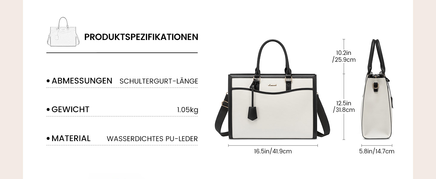 Сумка для ноутбука LOVEVOOK 15.6 дюймів, жіноча, велика, з екошкіри, для роботи, навчання, універсальна, на плечі, велика містка сумка-шопер