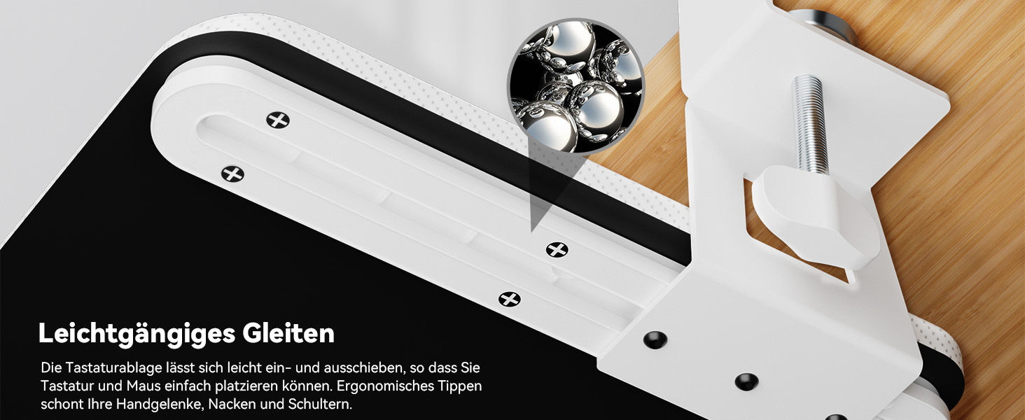 Тримач для клавіатури NearHub з регулюванням, під стіл, карбоновий дизайн, 65 см