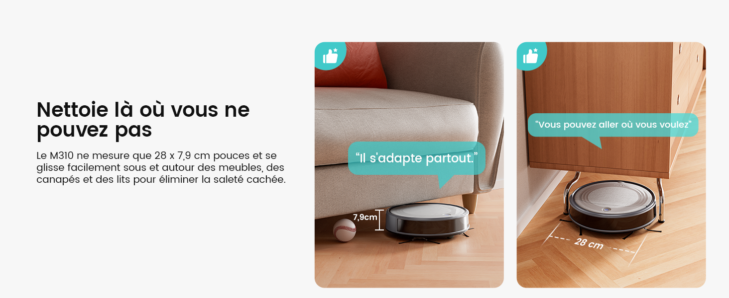 Робот-пилосос Lefant M310 сірий: 4500Pa, HEPA-фільтр, Wi-Fi, для тварин, килимів та твердих підлог