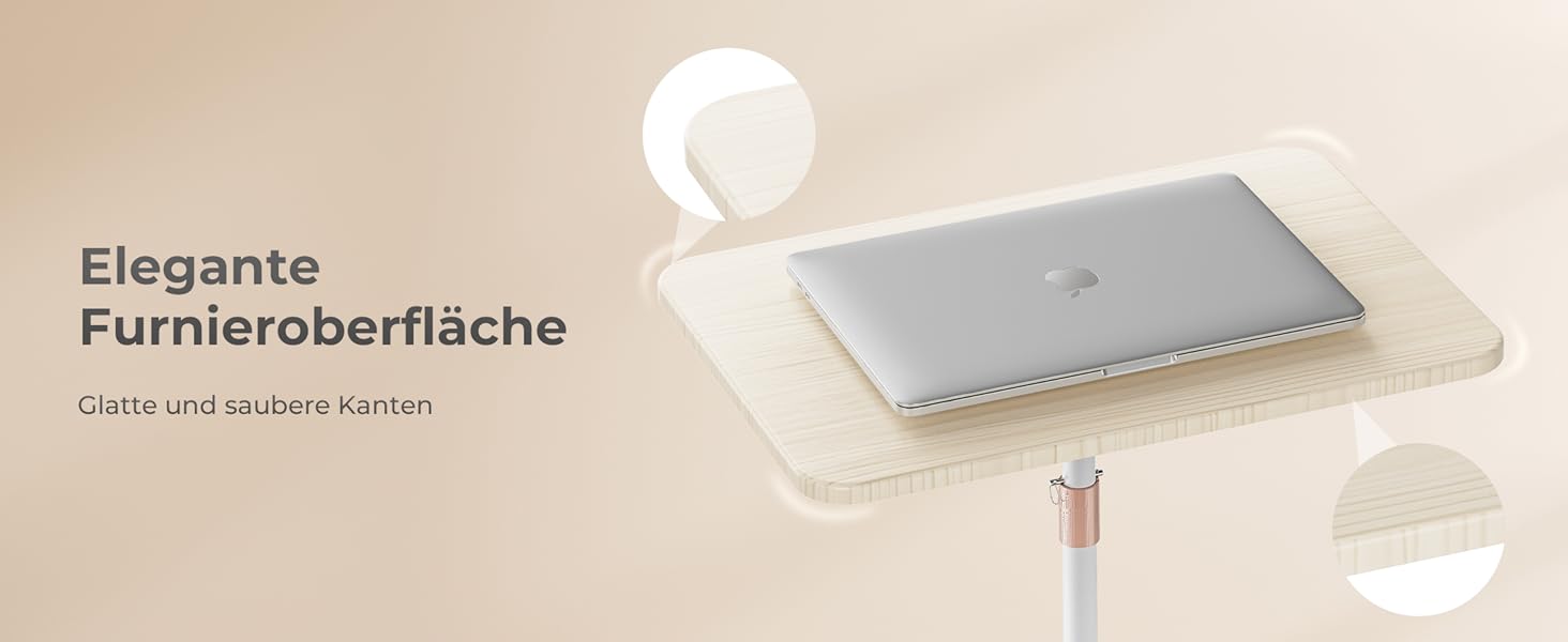 Регульований підставка для ноутбука, мобільний столик для дому, офісу та школи, білий