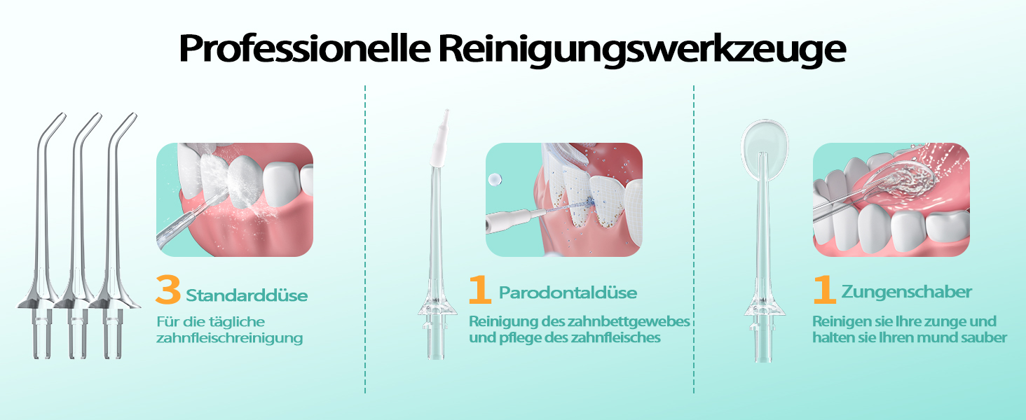 Електрична іригатор Munddusche: тестер-переможець 2025, 260 мл резервуар, IPX7 водонепроникність, 5 насадок, 40 днів роботи, для догляду за порожниною рота, чорний