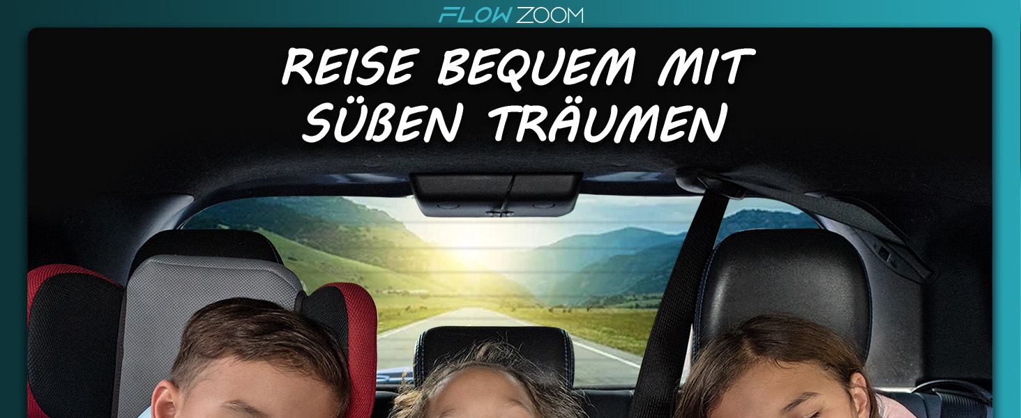 Подушка для шиї FLOWZOOM Comfy - для подорожей (літак, авто) - Memory Foam, регульована, 360° підтримка, дихаючий чохол, чорний (4.2. Comfy Kids S - Рожевий)