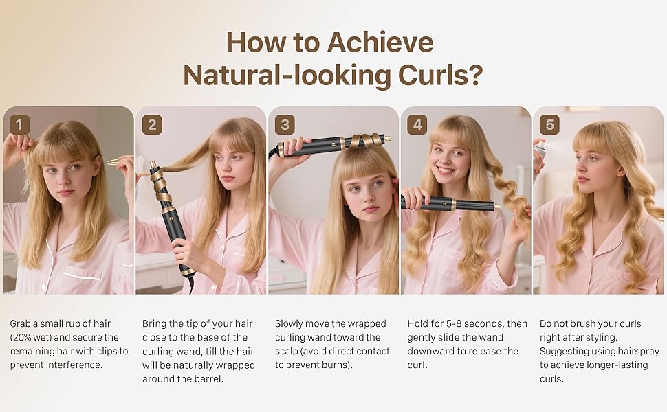 Sendowtek Hairstyler 5 в 1: Мультистайлер для волосся 1000W з насадками для завивки, сушіння, об'єму та укладки. Щітка-фен для жінок та чоловіків