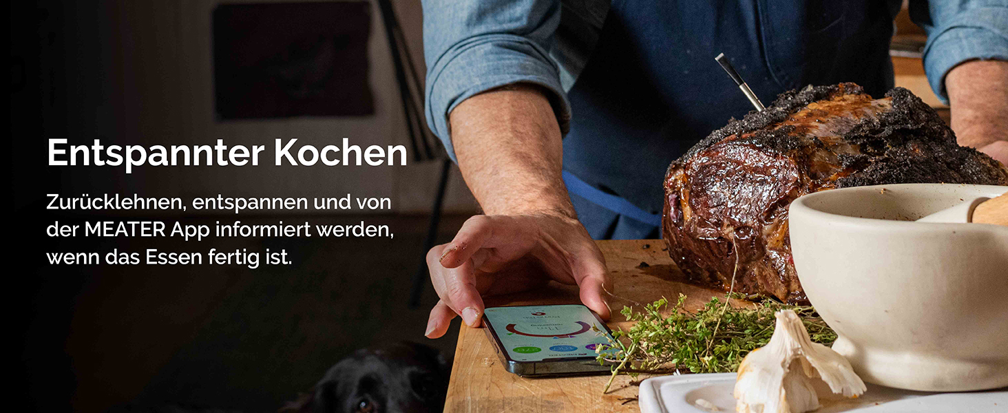MEATER+ - Бездротовий смарт-термометр для м'яса з радіусом дії 50 м | Для духовки, гриля, сковороди та ротатерії | Ідеальний результат приготування м'яса через додаток