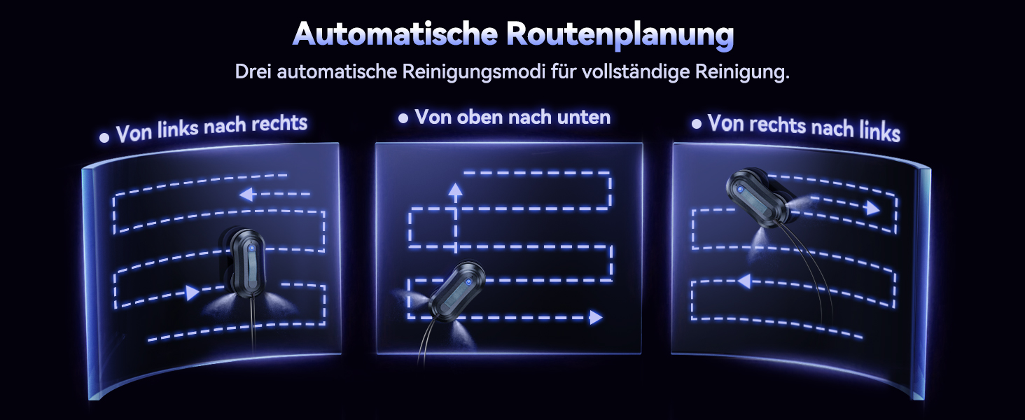 Робот для миття вікон Yeerain з функцією розпилення, потужність всмоктування 7000Pa, тиха робота, 3 режими очищення, інтелектуальна навігація, розпізнавання країв, в комплекті 10 мікрофібрових серветок сірого кольору 'Зоряне небо'
