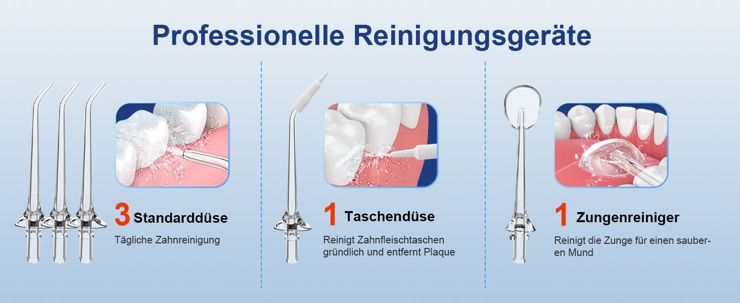 Електрична ірigator для порожнини рота Munddusche: покращена модель 2025, 260 мл резервуар, IPX7 водонепроникність, 5 насадок, 4 режими, для подорожей та дому. Чорний