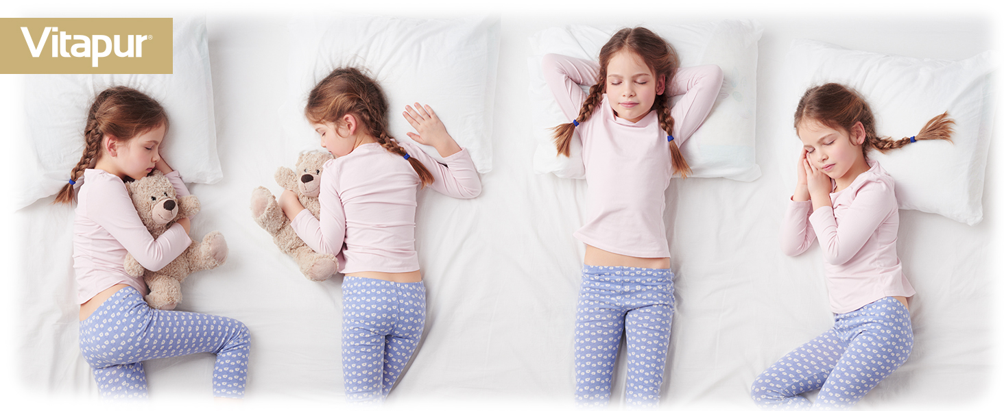 Подушка MemoDream Junior від VITAPUR для дітей, 30x50x9 см, Memory Foam, гіпоалергенна, м'яка, пральна, Ökotex-100, від 3 років