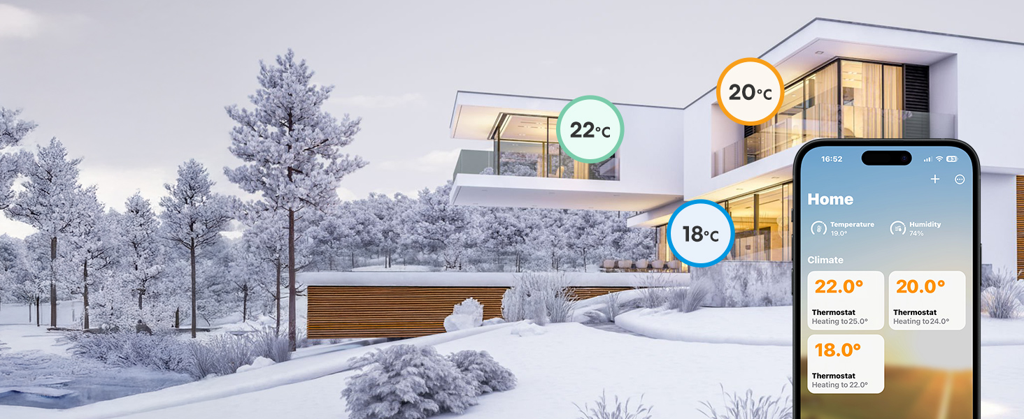 Meross Matter Термостат для радіатора Wi-Fi з підтримкою HomeKit, Alexa та Google Assistant (Додатковий блок)