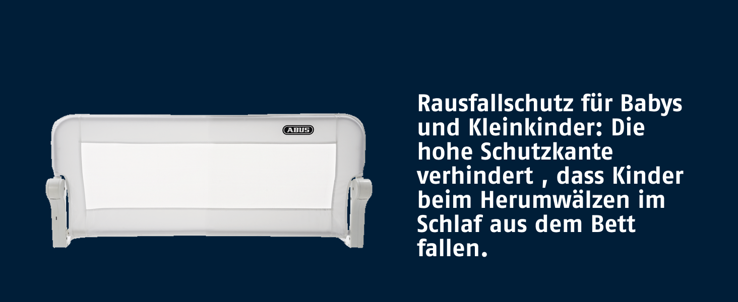 Бортик для ліжка ABUS Eric для немовлят та дітей - захист від випадання для батьківських, дитячих та сімейних ліжок - складаний для подорожей - білий, 150 см