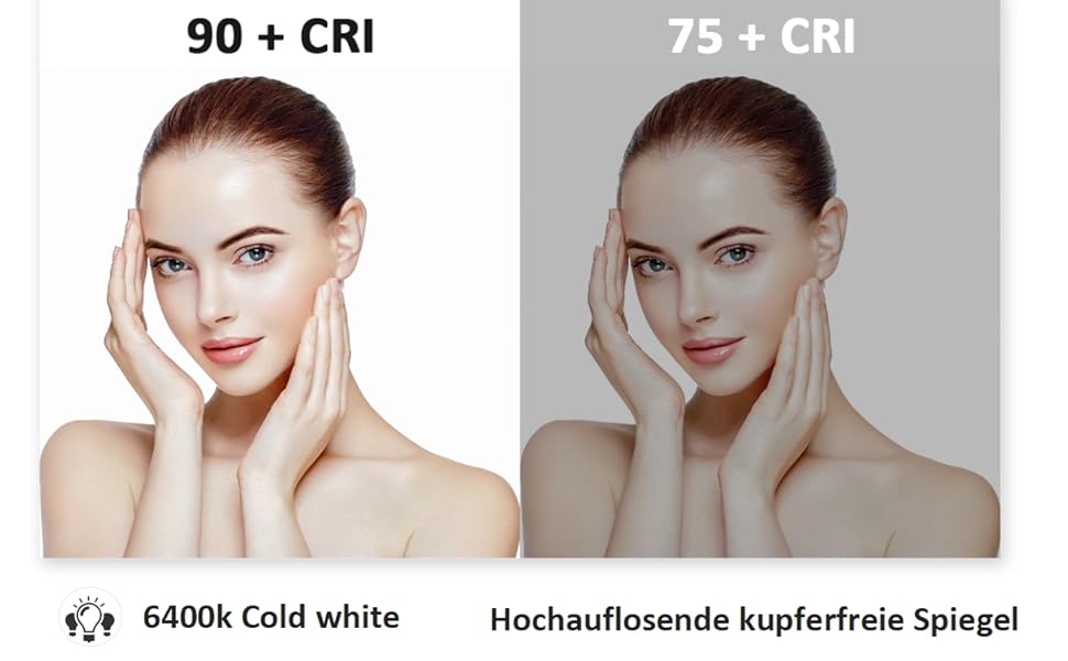 Дзеркало для ванної кімнати Badspiegel 60x80 см з підсвічуванням LED, сенсорне, протизапітніння, IP44, 3 колірні температури