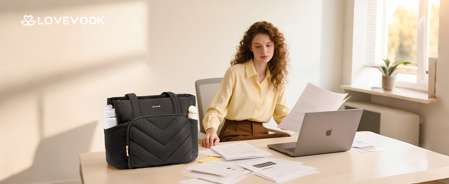 LOVEVOOK Сумка-шопер для жінок, велика, легка, торбинка-шопер, 15.6