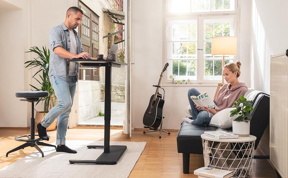 Письмовий стіл Yaasa One Standing Desk, 951 см, білий, невеликий практичний стіл поміщається в кожному кутку, гарантія 5 років, електричний стіл для домашнього офісу з регулюванням висоти, стіл з регулюванням висоти Offwhite