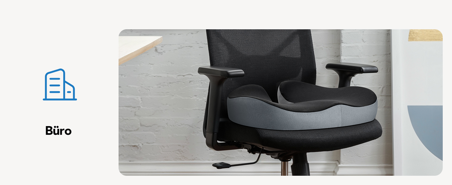 Подушка для офісного крісла HUANUO: велика подушка з піною Memory Foam. Зняття напруги з попереку та куприка. Підходить для офісних крісел, авто та інвалідних візків. Ідеально для тривалого сидіння. Нековзна поверхня.