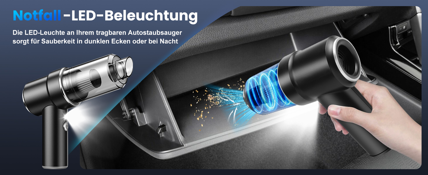 Акумуляторний ручний автомобільний пилосос 12000Па з HEPA-фільтром та LED-підсвіткою, бездротовий міні-пилосос для авто, дому, диванів та шерсті тварин