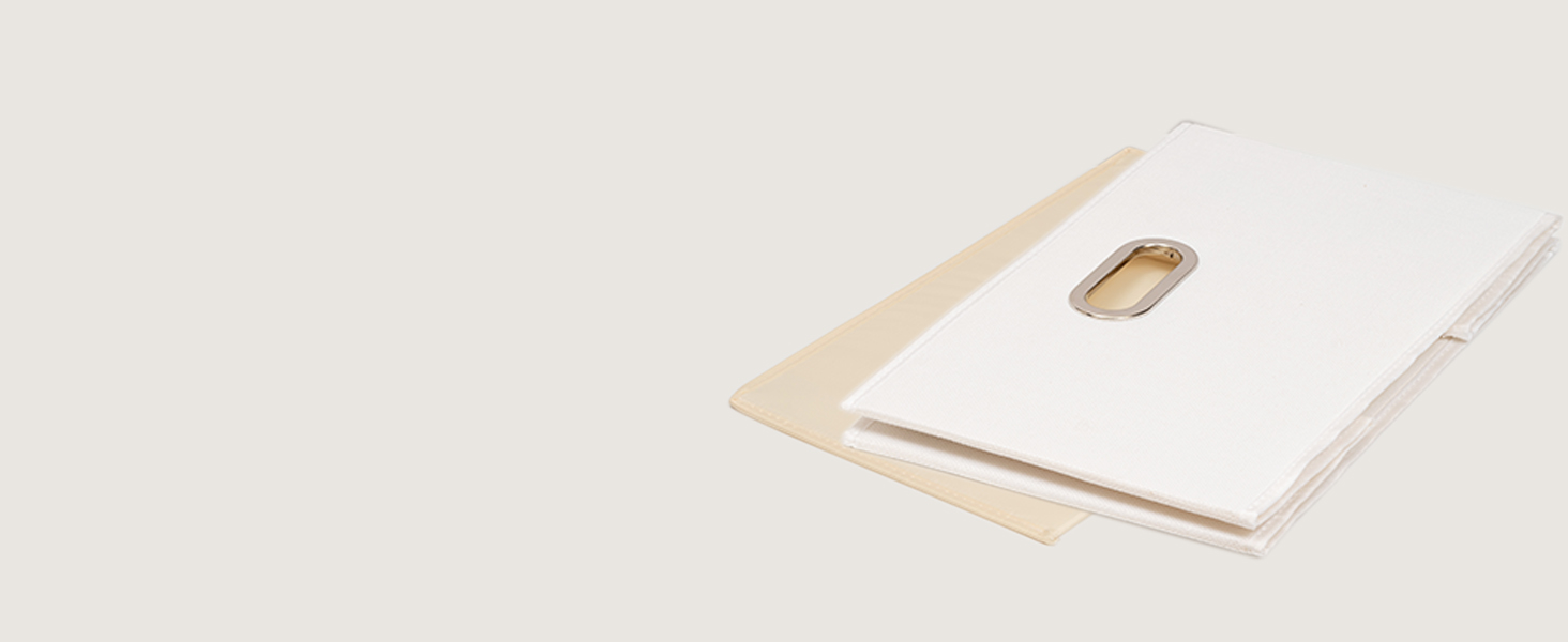 3 Кошики для зберігання з тканини Yawinhe, складані, з ручками, для спальні, білизна, 33x23x20 см, білий/сірий