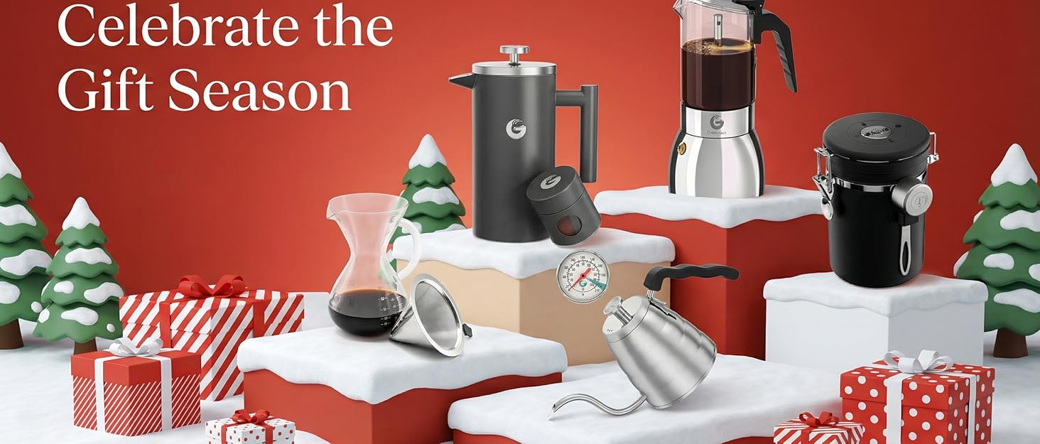 Набір кавових контейнерів Coffee Gator з нержавіючої сталі (2 шт.) – зберігає каву свіжою довше. З датою розкриття, CO2-вентилем та мірною ложкою.