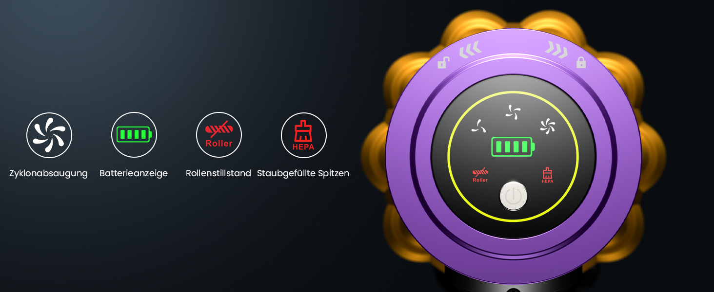 Бездротовий пилосос Anyson 45000Pa потужністю 550W з акумулятором 70Min, об'єм 1.6L, LED дисплей, антизаплутана щітка, для твердих поверхонь, килимів, шерсті тварин