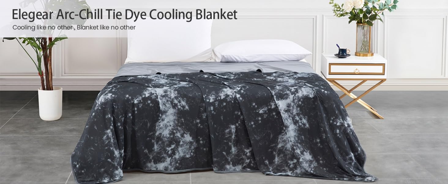 Охолоджуюча ковдра Elegear 2в1, Arc-Chill Q-Max0.5, двостороння, 150x200 см, Tie Dye Black