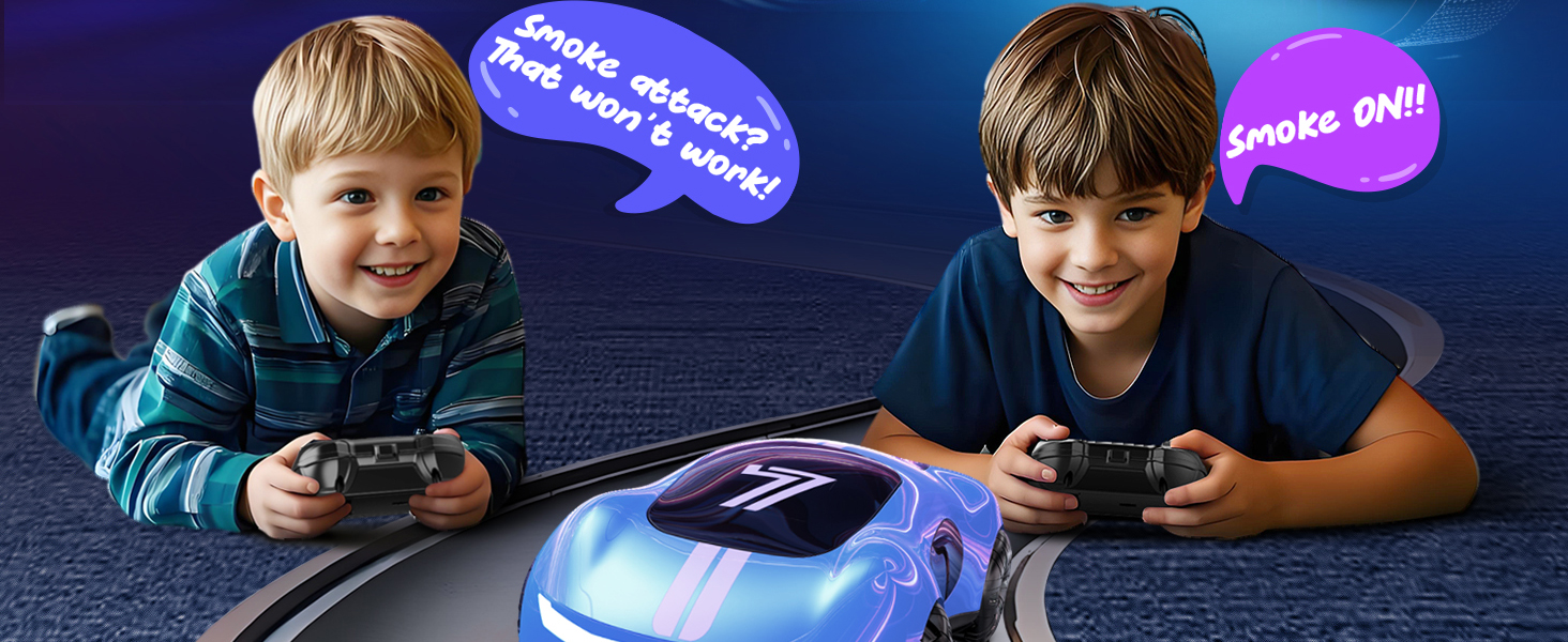 RC Авто на радіокеруванні Stunt Car з світлом та димом, 2.4GHz, для дітей від 6 років, блакитний