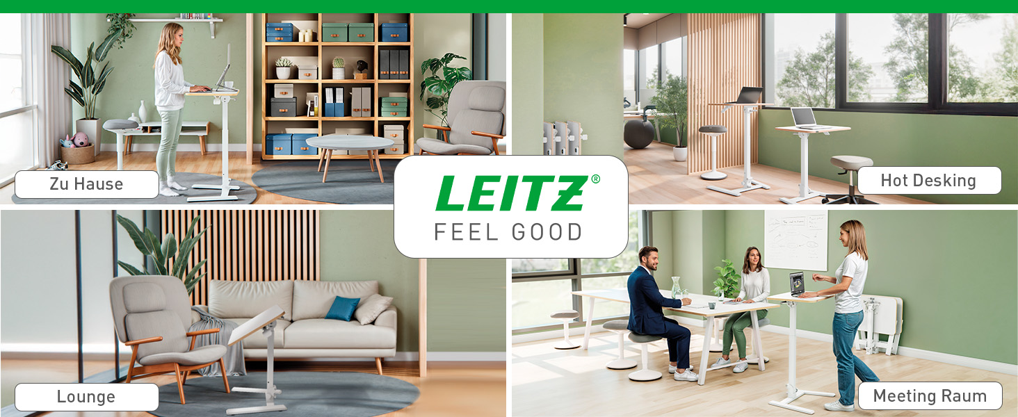Ергономічний регульований стіл Leitz Ergo Compact 80x60 см для офісу та дому, білий - електричний стіл для сидіння/стояння з навантаженням до 80 кг, функцією нагадування про зміну положення