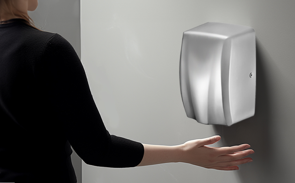 Компактний сушар для рук з нержавіючої сталі для комерційного використання, висока швидкість, високопродуктивний сушар з HEPA-фільтром