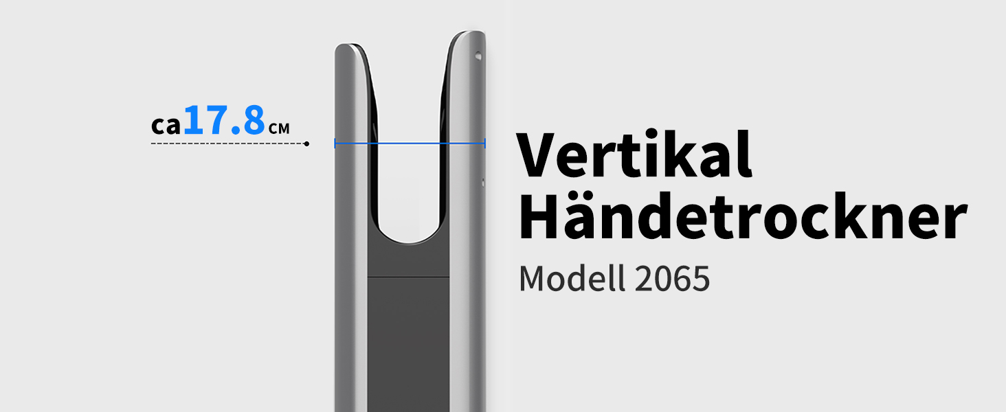 Anydry 2065: Промисловий електросушар для рук з HEPA-фільтром, потужний, 7-10 сек сушіння, 1750-2050 Вт (Срібло)