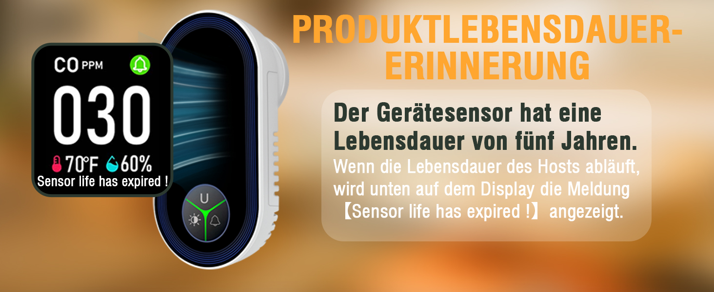 Виявлювач CO з HD-дисплеєм для дому та кемпінгу: 3-в-1 (CO, температура, вологість)