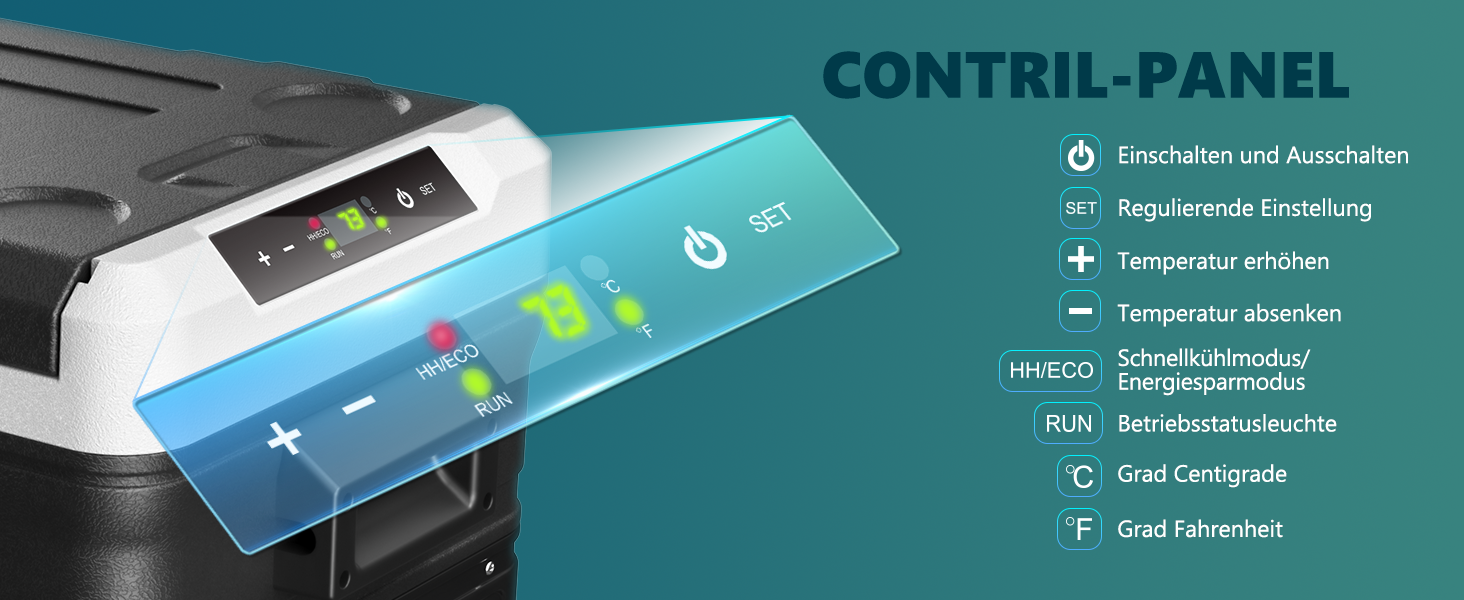 Автохолодильник EUHOMY 35л з Wi-Fi, 12/24V та 220V, портативний компресорний холодильник-морозильник (-20°C~20°C) з колесами та кошиками для подорожей, кемпінгу - чорний