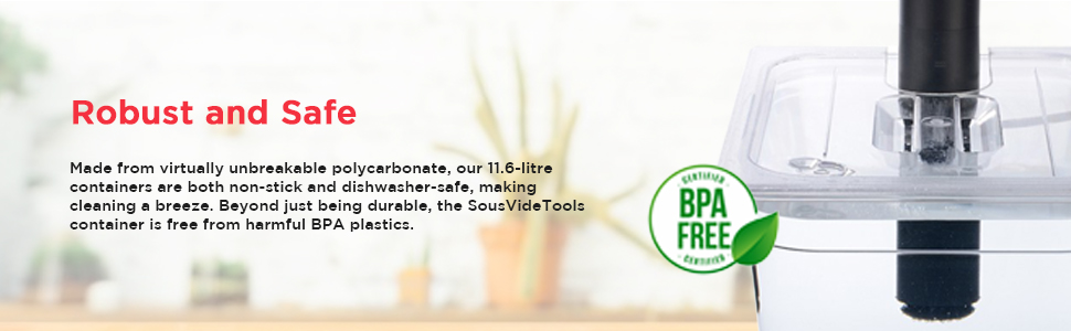 Контейнер для су-від SousVideTools полікарбонатний 11.6 л з кришкою, для Anova, прозорий, без BPA, антипригарний, для приготування їжі, можна мити в посудомийній машині