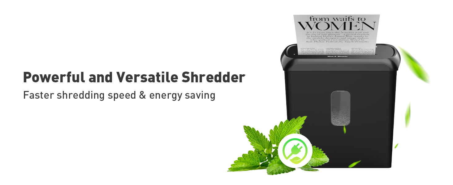 Шредер SINCHEREU 6 листів, перехресний різання, рівень безпеки P4, з кошиком 11л, для документів, кредитних карт, CD, з захистом від перегріву, для дому та офісу