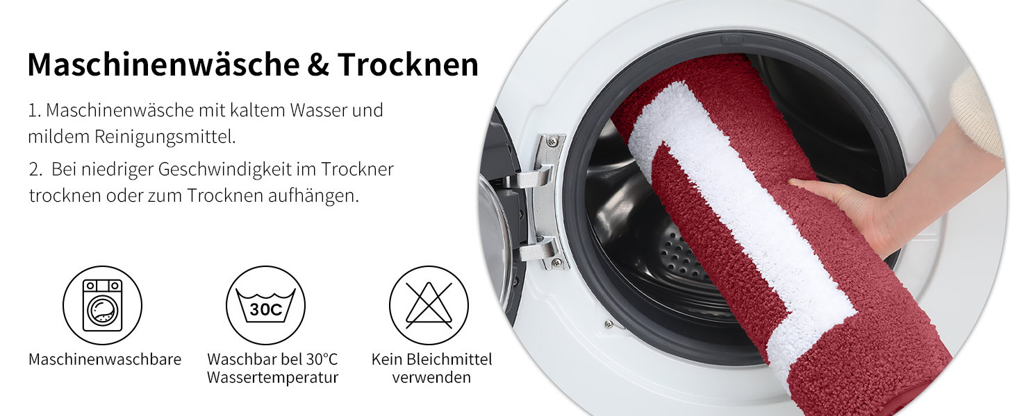 Набір килимків для ванної кімнати Homaxy: антиковзаючі, з м'якої мікрофібри, пухнасті, 2 шт. (40x60 см + 50x76 см), бордовий