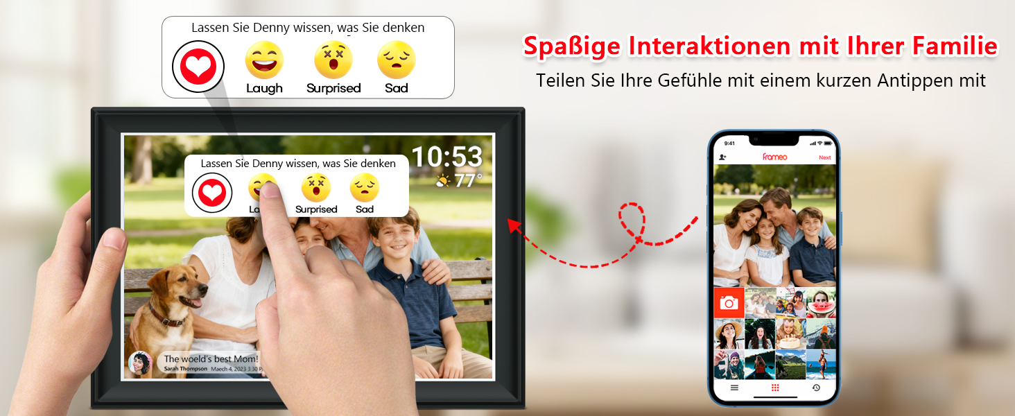 FRAMEO Цифровий фоторамка 15.6" WiFi, IPS, FHD 1920x1080, 32GB, сенсорний екран, автоповорот, для стін, віддалений доступ через додаток FRAMEO
