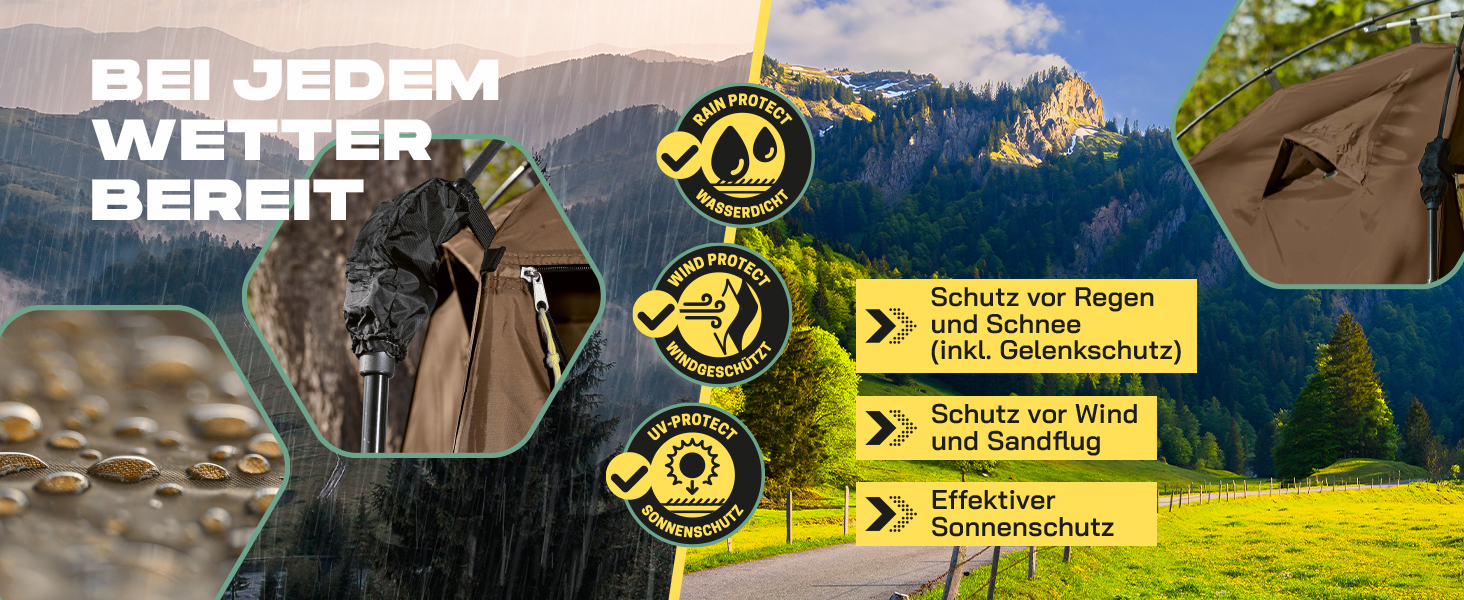 Преміум душова кабіна LUMALAND | Намет для туалету для внутрішнього та зовнішнього використання | Мобільний переодягальний та складний намет | Намет для фотографії тварин | Ідеально для кемпінгу, фестивалів та риболовлі | Водостійкий та вітростійкий, коричневий, на 1 особу