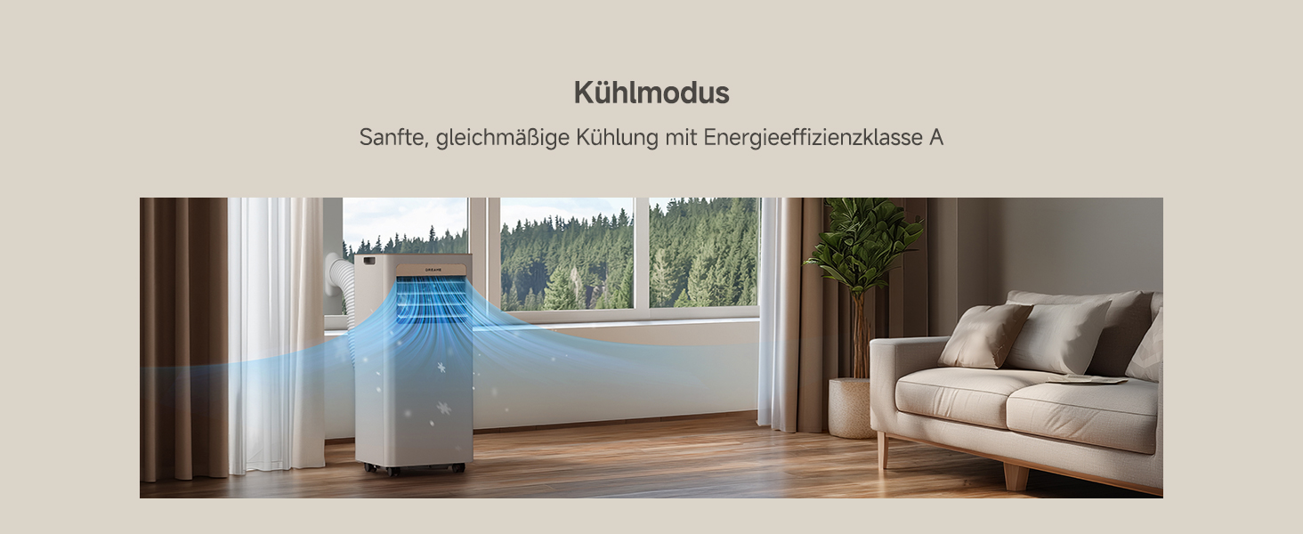 Мобільний кондиціонер Dreame P-Wind10 9000 BTU 3-в-1: охолодження, осушення, вентиляція. Керування через додаток, нічний режим, самоочищення