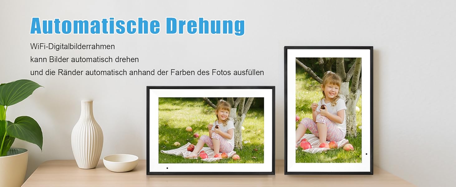 Цифровий фоторамка WiFi 10,1 дюйма, IPS HD сенсорний екран, 32GB, автоматичне обертання, підключення з будь-якого місця, чорний