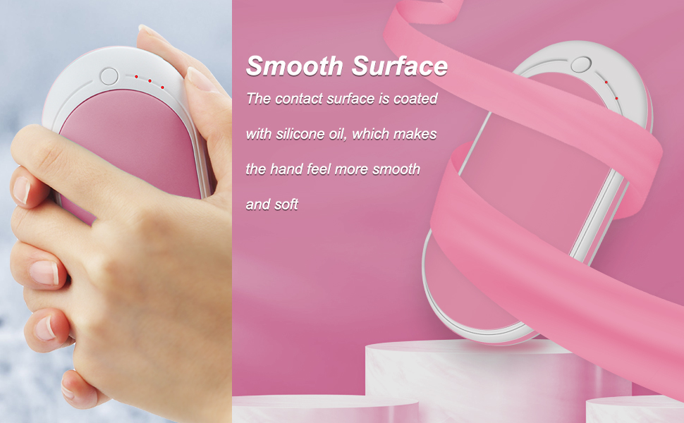 Електричний грілка для рук USB, повербанк 5200mAh, портативний, багаторазовий, для жінок та чоловіків, чорний та білий (рожевий та білий)