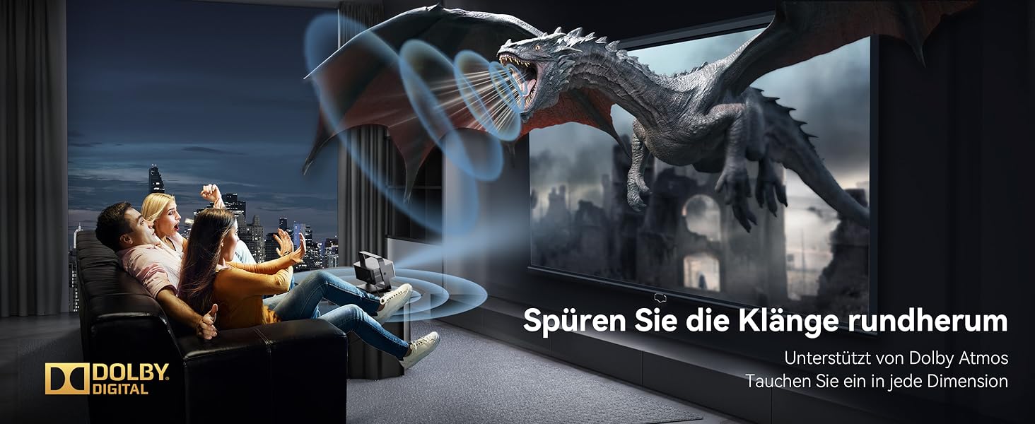 Проектор Beamer 4K з підтримкою 1500 ANSI, 1080P FHD, Smart, автоматичною корекцією трапеції, електричним фокусом, WiFi 6, Bluetooth для домашнього кінотеатру та на відкритому повітрі (сталево-сірий)