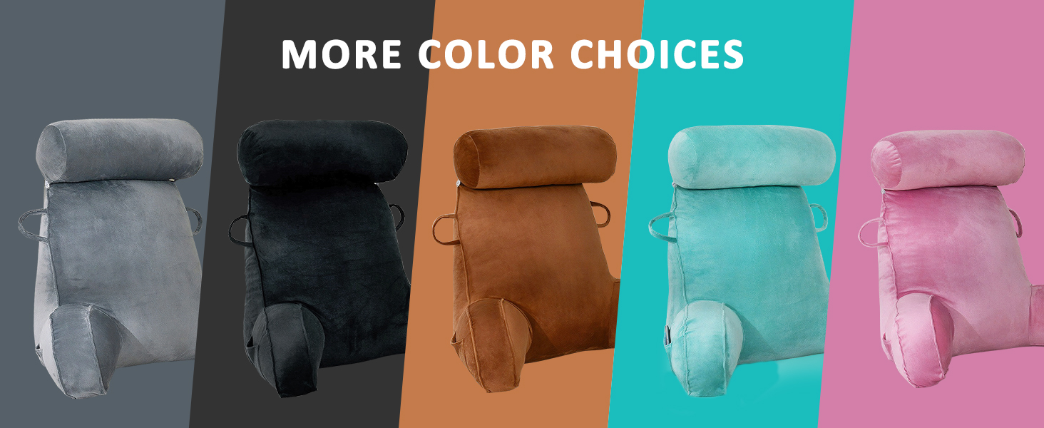 Подушка для читання MINGPINHUIUS XL для ліжка та дивана з знімною подушкою для шиї, ідеальна для дорослих, з піною з пам'яті для комфортного читання, роботи, ігор, перегляду телевізора та відпочинку (Коричнева)