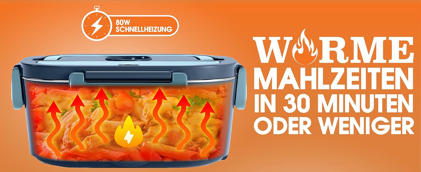 Електрична ланчбокс TRAVELISIMO 80W, 1,5L, 3-в-1, для авто/вантажівки, 12V/24V/220V, мікрохвильова функція, темно-синій